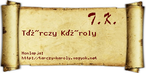 Tárczy Károly névjegykártya