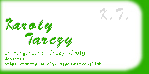 karoly tarczy business card