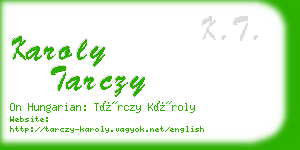 karoly tarczy business card